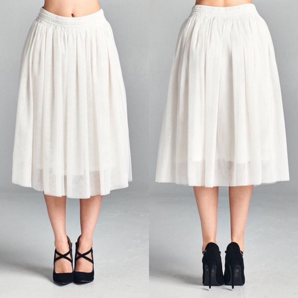 LAST 1🌸 tulle midi full skirt tutu white - Picture 4 of 6